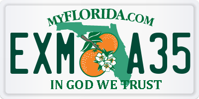 FL license plate EXMA35