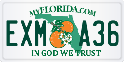 FL license plate EXMA36