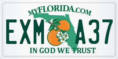 FL license plate EXMA37