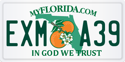 FL license plate EXMA39