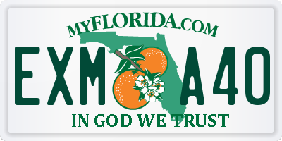FL license plate EXMA40