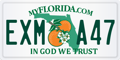 FL license plate EXMA47