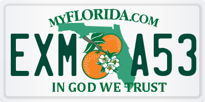 FL license plate EXMA53