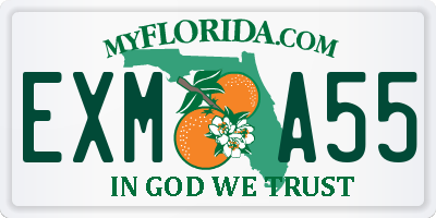 FL license plate EXMA55