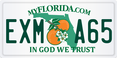 FL license plate EXMA65