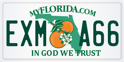 FL license plate EXMA66