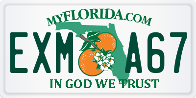 FL license plate EXMA67