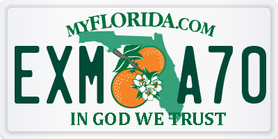 FL license plate EXMA70