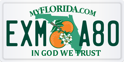 FL license plate EXMA80