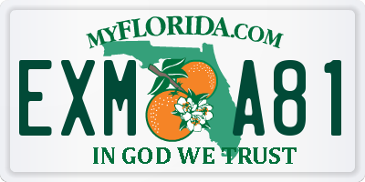 FL license plate EXMA81
