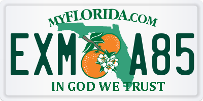 FL license plate EXMA85