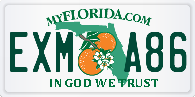 FL license plate EXMA86