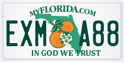 FL license plate EXMA88