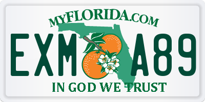 FL license plate EXMA89