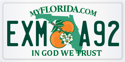FL license plate EXMA92
