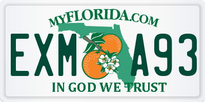 FL license plate EXMA93