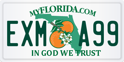 FL license plate EXMA99