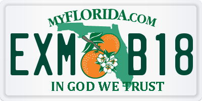 FL license plate EXMB18