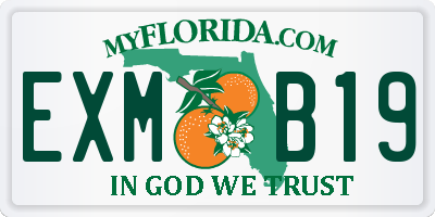 FL license plate EXMB19