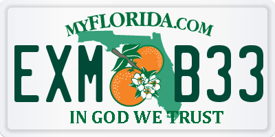 FL license plate EXMB33