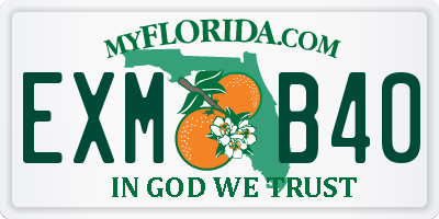 FL license plate EXMB40