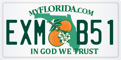 FL license plate EXMB51