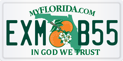 FL license plate EXMB55