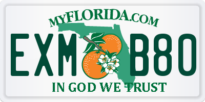 FL license plate EXMB80