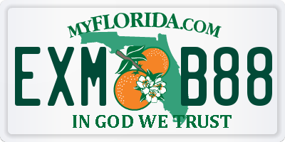 FL license plate EXMB88