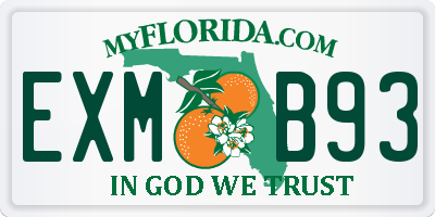 FL license plate EXMB93