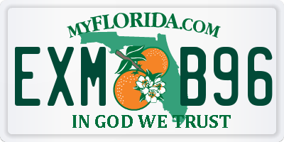 FL license plate EXMB96