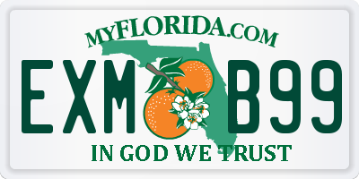 FL license plate EXMB99