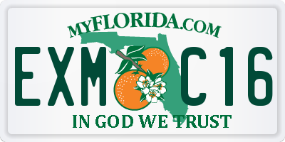FL license plate EXMC16