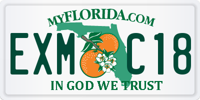 FL license plate EXMC18