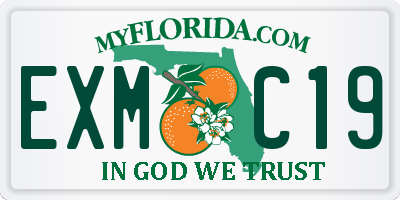 FL license plate EXMC19