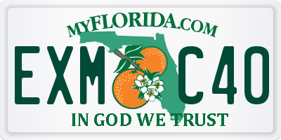 FL license plate EXMC40