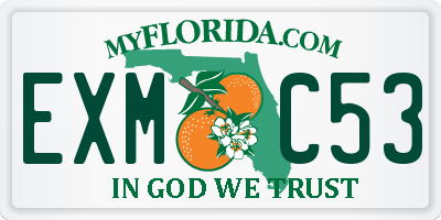 FL license plate EXMC53