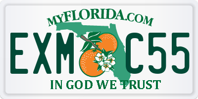 FL license plate EXMC55