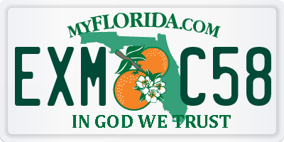 FL license plate EXMC58
