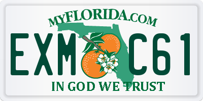 FL license plate EXMC61