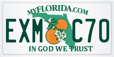 FL license plate EXMC70