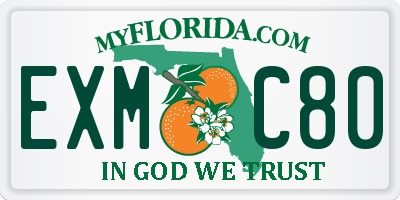 FL license plate EXMC80