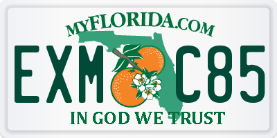 FL license plate EXMC85