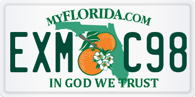 FL license plate EXMC98