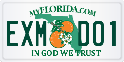 FL license plate EXMD01