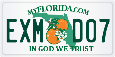 FL license plate EXMD07