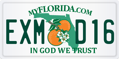 FL license plate EXMD16
