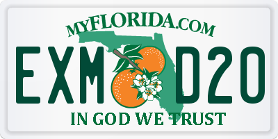 FL license plate EXMD20
