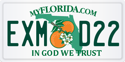 FL license plate EXMD22