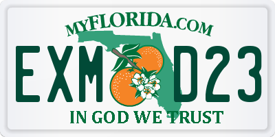 FL license plate EXMD23